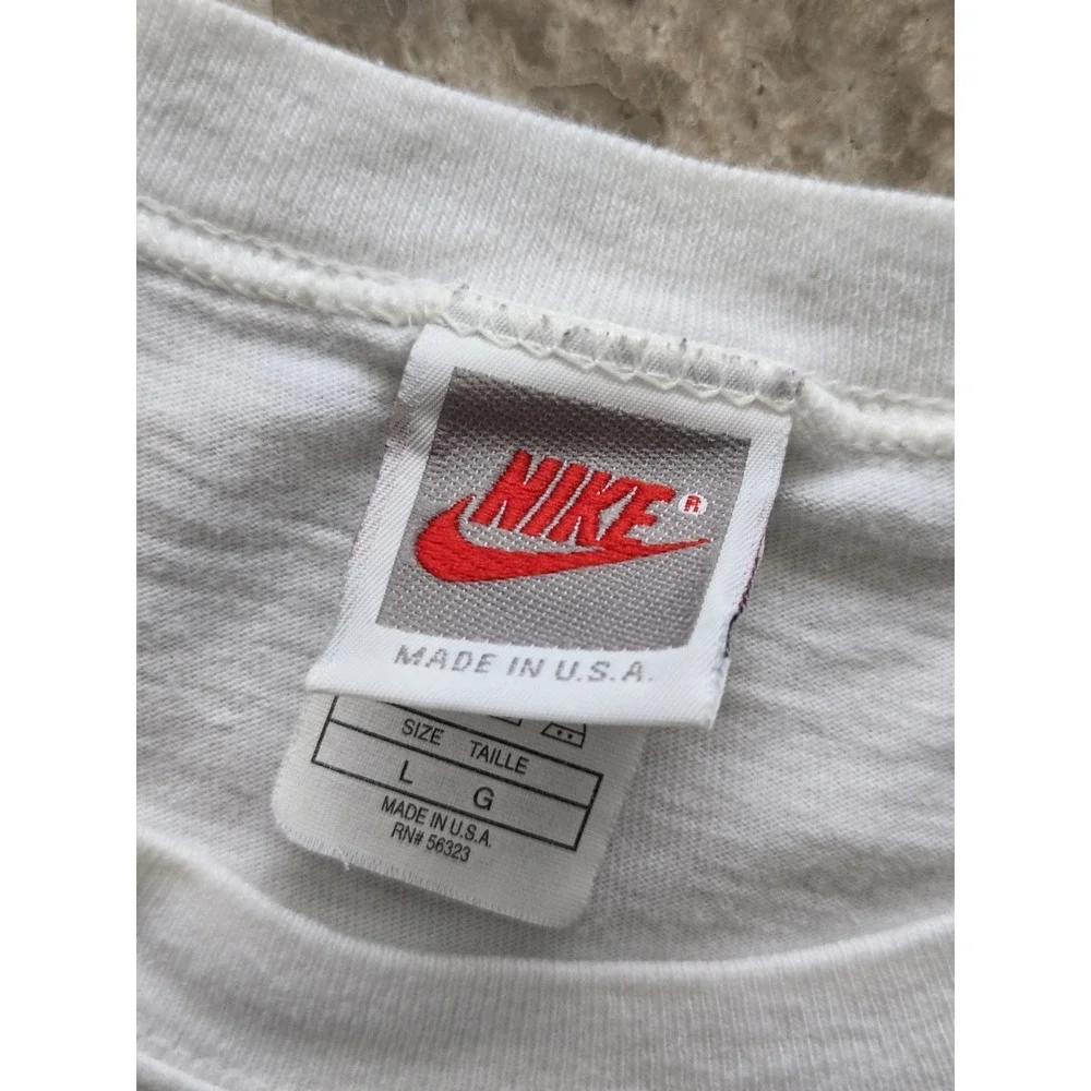 Vintage NIKE Swoosh Cotton T-Shirt Men's Large Blue Nike Swoosh Made In USA